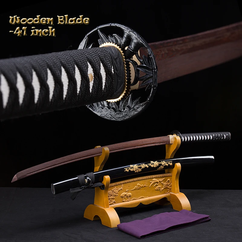 Custom-made Home Decoration, Japanese Iaito Training Sword, Wooden Blade,Samurai Katana, Sword, Gold Bamboo Theme,