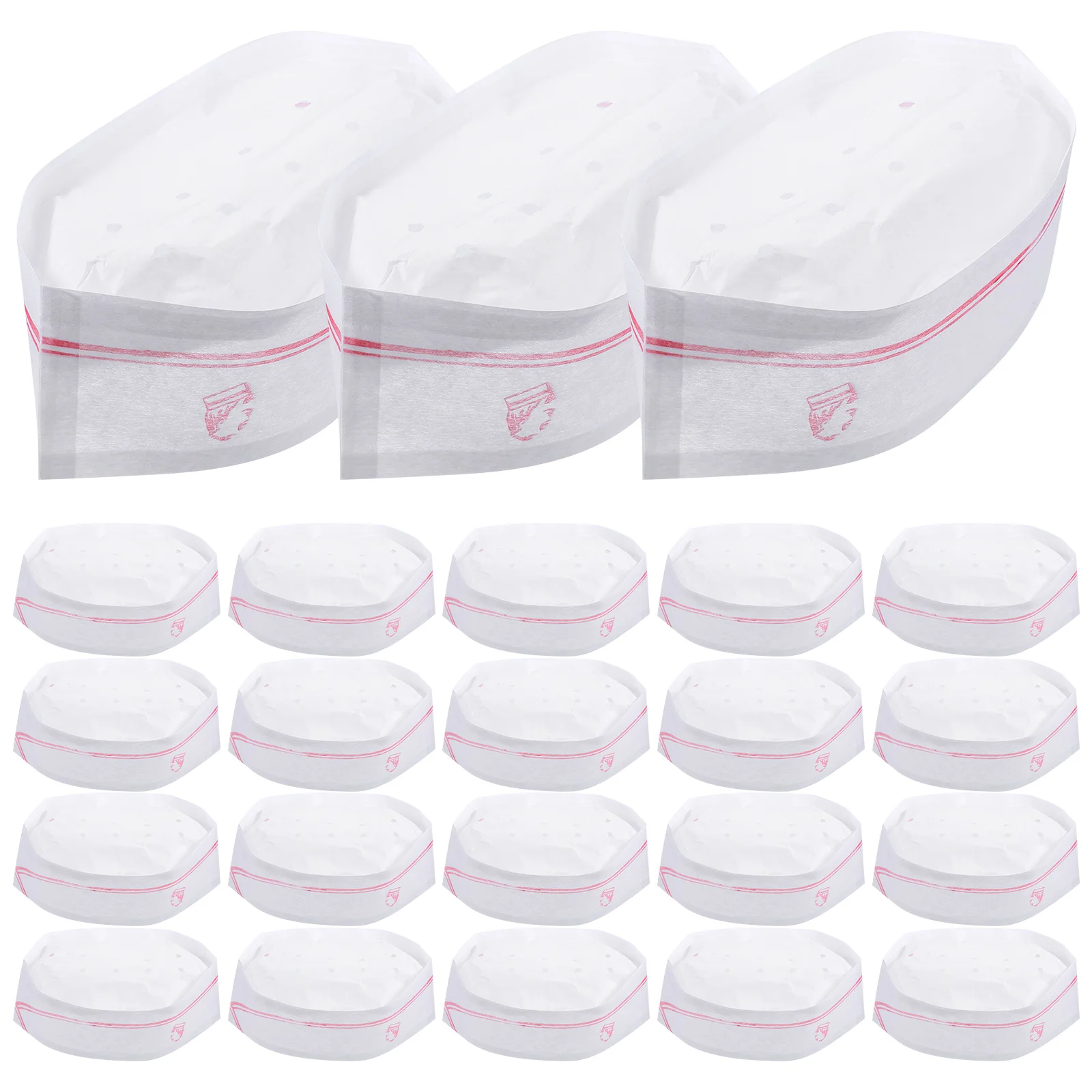 40Pcs One-time Hats Disposable Paper Caps Restaurant Kitchen Hotel Chef Caps