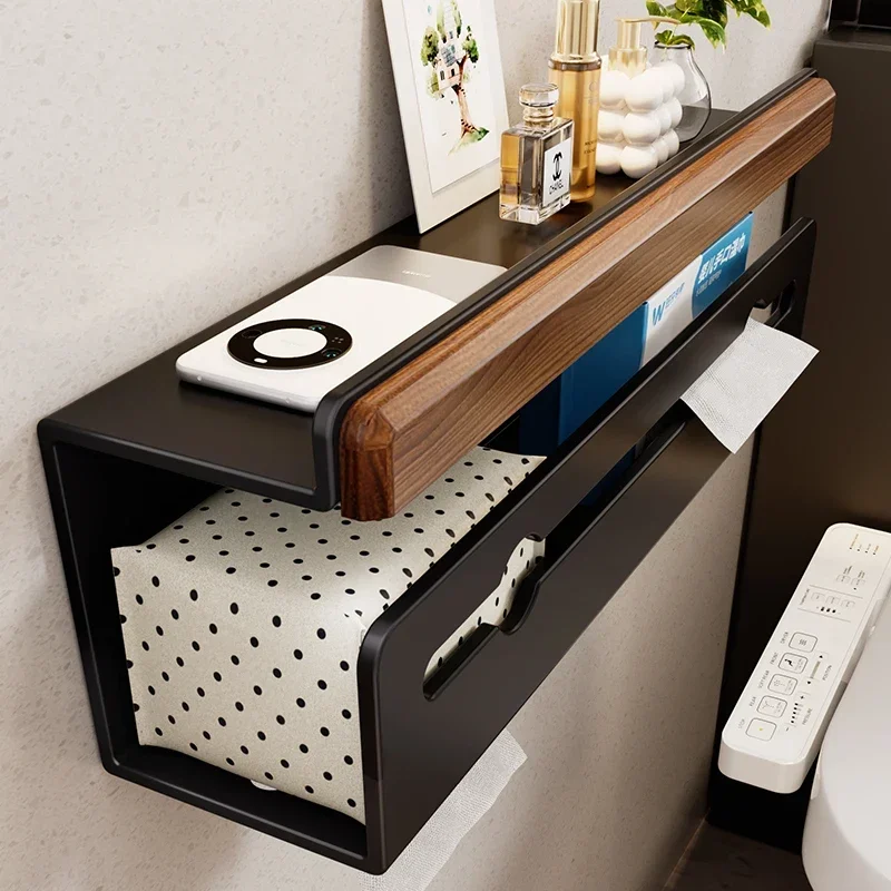 Walnut tissue holder, toilet, carton, no punching,   paper, storage rack.