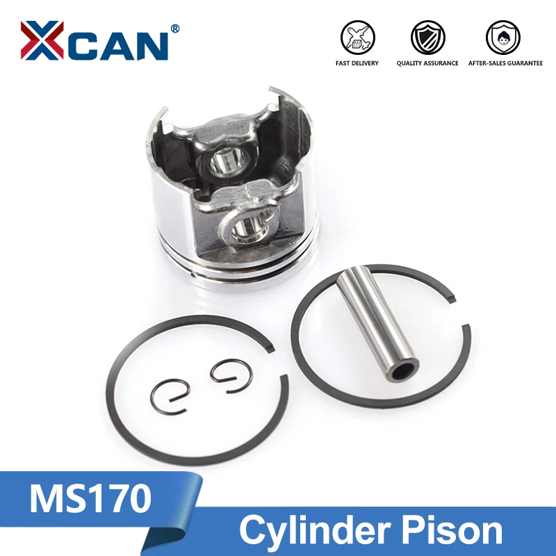 XCAN 1 Set MS170 Gaslione Chainsaw Spare Parts Kit 37mm Cylinder Piston Ring Pin Kit Chainsaw Piston 