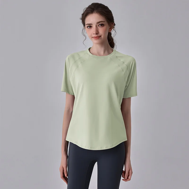 

Nude Mesh Breathable Yoga Short Sleeve Fitness Sports Top Quick Dry T-Shirts Running Training Push Up Top Women Gym Wear S-XL