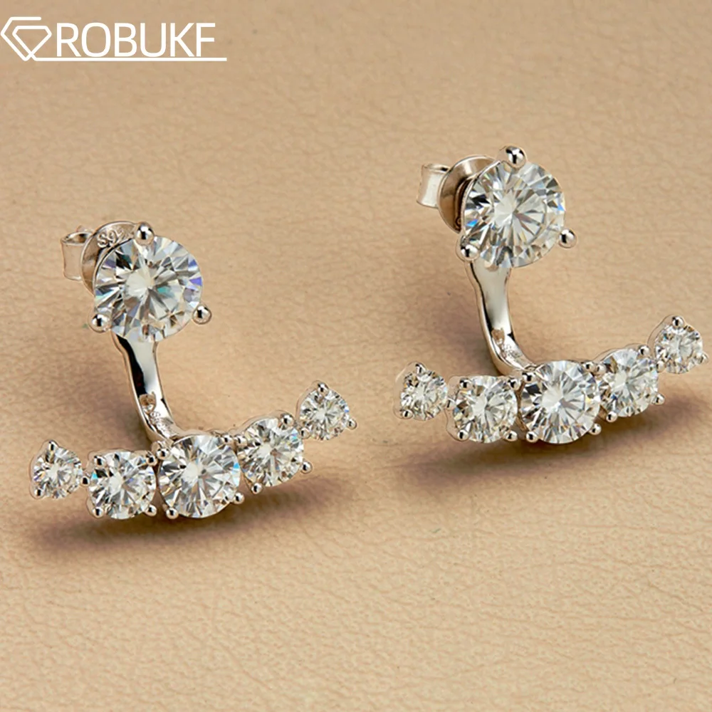 

Женские серьги-капли с муассанитом 4,6 карата, сертифицированные GRA, стерлинговое серебро 925 пробы, двойные съемные наушники, вечерние украшения