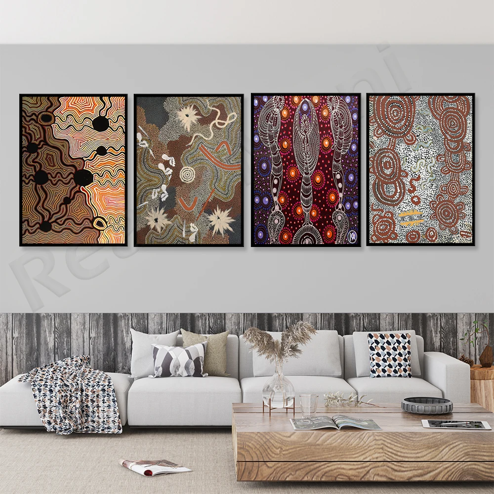 Aboriginal Art Print, Aboriginal Art Gallery Poster, Aboriginal Design Geometric Art Poster Print Home Living Room Decor Picture