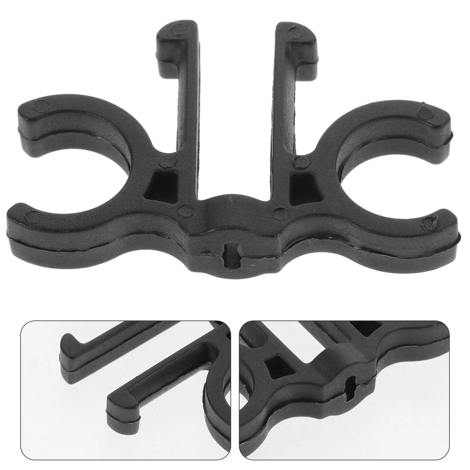 Double Rod Buckle 8 Figure for Trekking Pole Walking Stick Hiking Connector Fastener Black Ski Clip