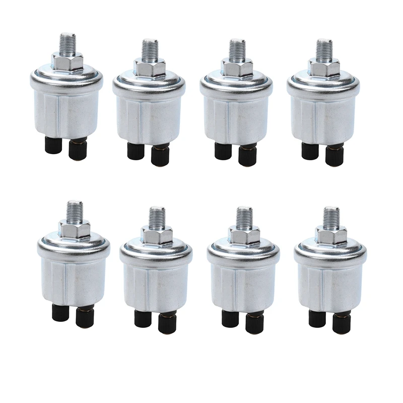 

8X Universal Vdo Oil Pressure Sensor 0 To 10 Bars 1/8 Npt Generator Part 10Mm Crew Plug Alarm Pressure Sensor