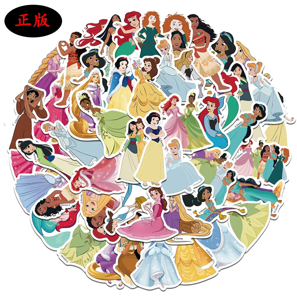 

Miniso 50 cartoon princess collection graffiti stickers can be decorated with guitar suitcase DIY waterproof genuine
