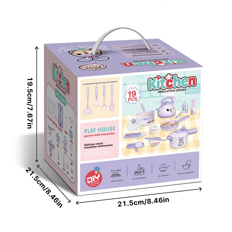 Set da gioco da cucina per bambini per 3+ – Include pentole, padelle, bollitore, utensili, barattoli di spezie, piatti e altro – Divertimento giocattolo da cucina per l'imaginativo