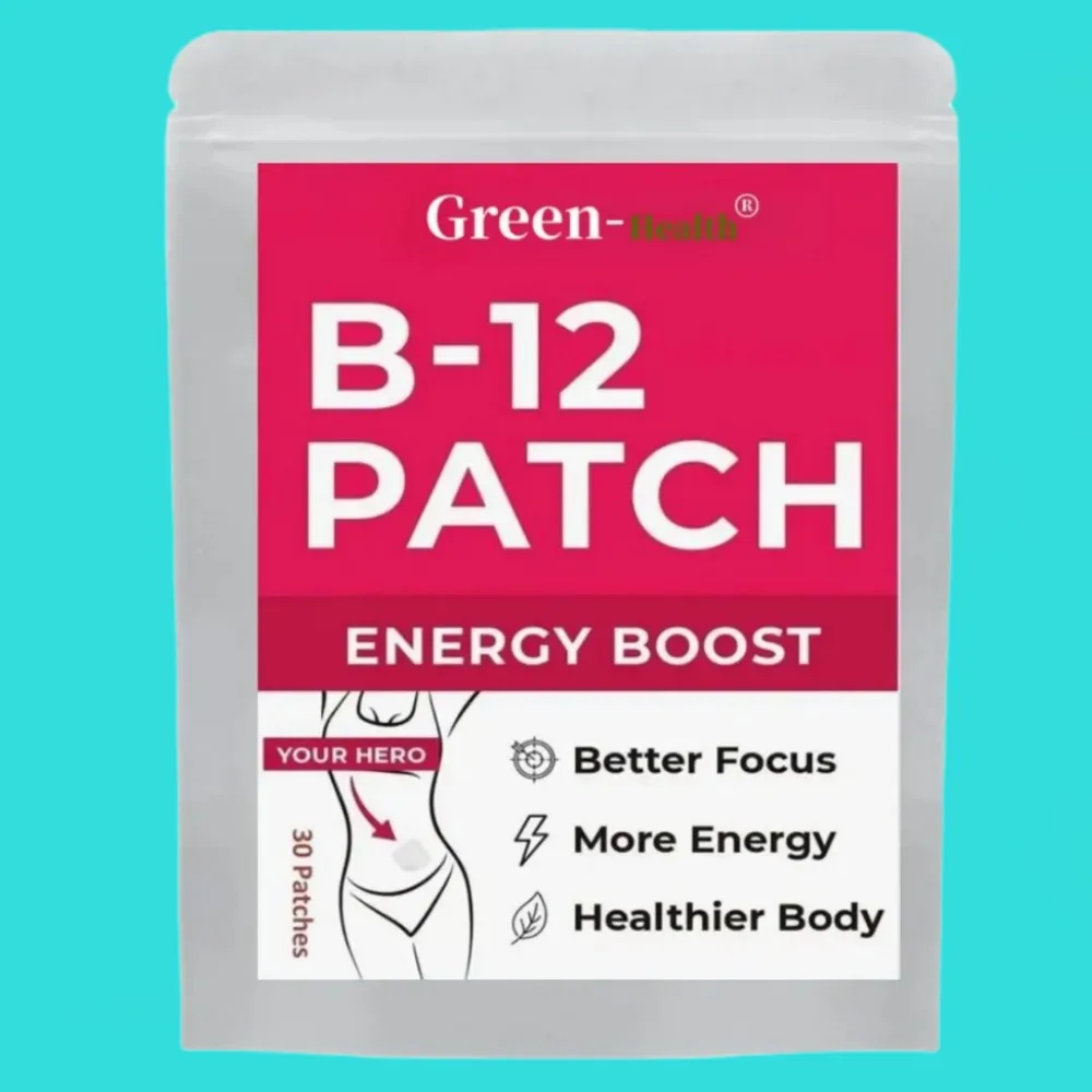 B12 Transdermal Patches - 100% Natural Vitamin Patches For Women, Energy, & Body Support,30 Patches One Month Supply