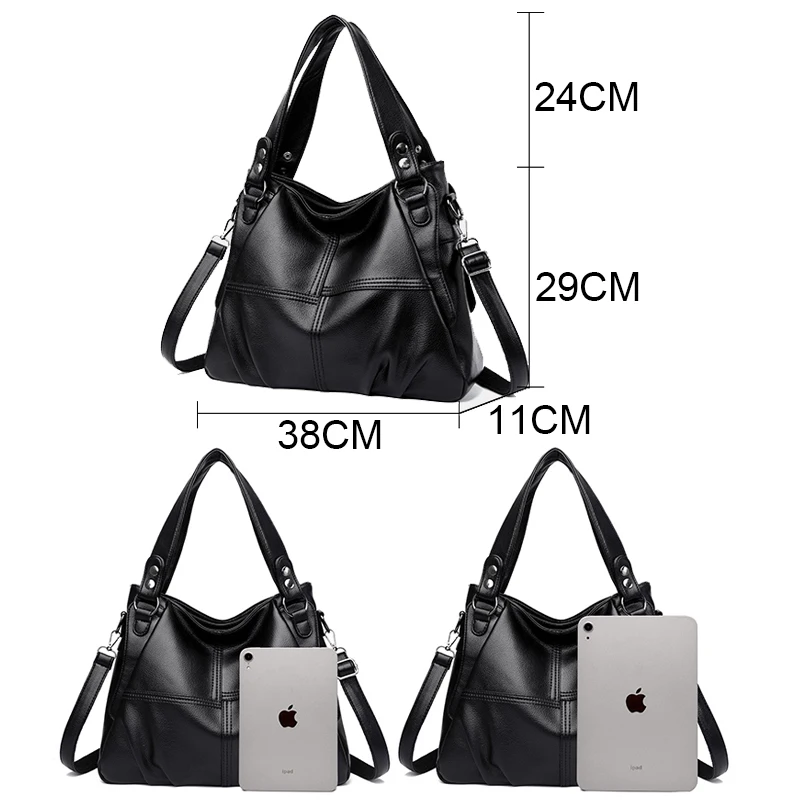 Genuine Leather Ladies Handbags High Quality Brand Casual Tote Bag Luxury Designer Crossbody Shoulder Bags For Women Sac A Main