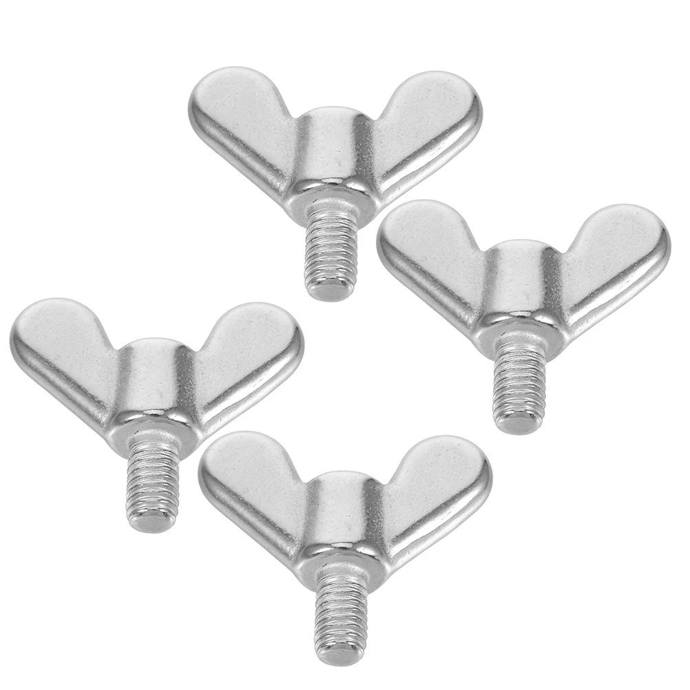 

4 pcs Stainless Steel M6 Butterfly Bolts Wing Screws Tool- -Tightened Fasteners For Flagpoles Signage Commercial
