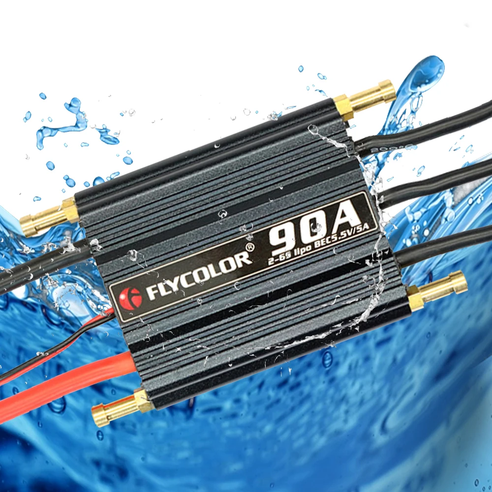 Flycolor bezszczotkowy ESC 50A 70A 90A 120A 150A kontrola prędkości stojak 2-6S Lipo BEC 5.5V/5A dla zdalnie sterowana łódka RC F21267/71