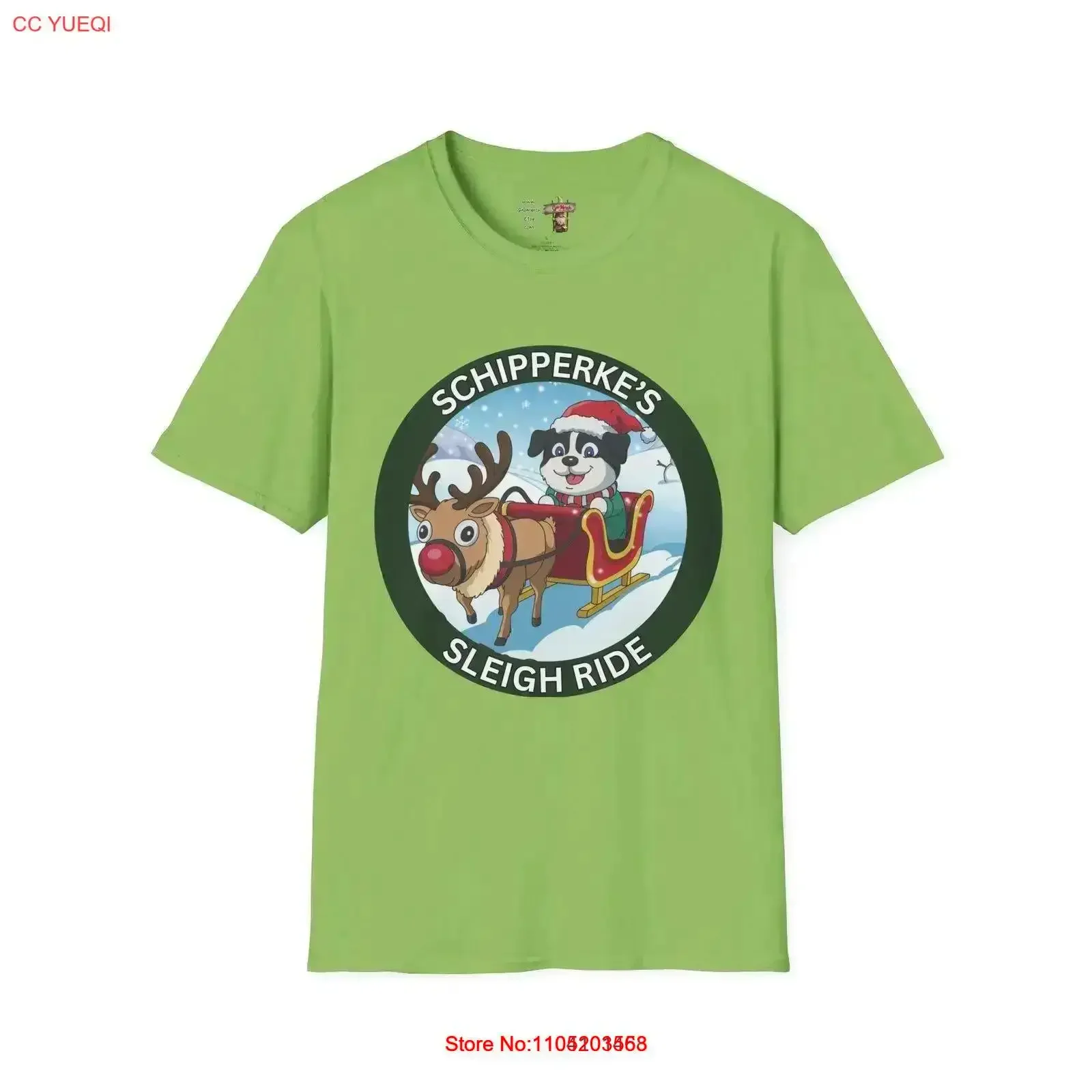 Schipperkes Sleigh Ride Funny Cute Shipperke Small Dog Breed Christmas T Shirt vintage Washed Stretched graphic streetwear Soft