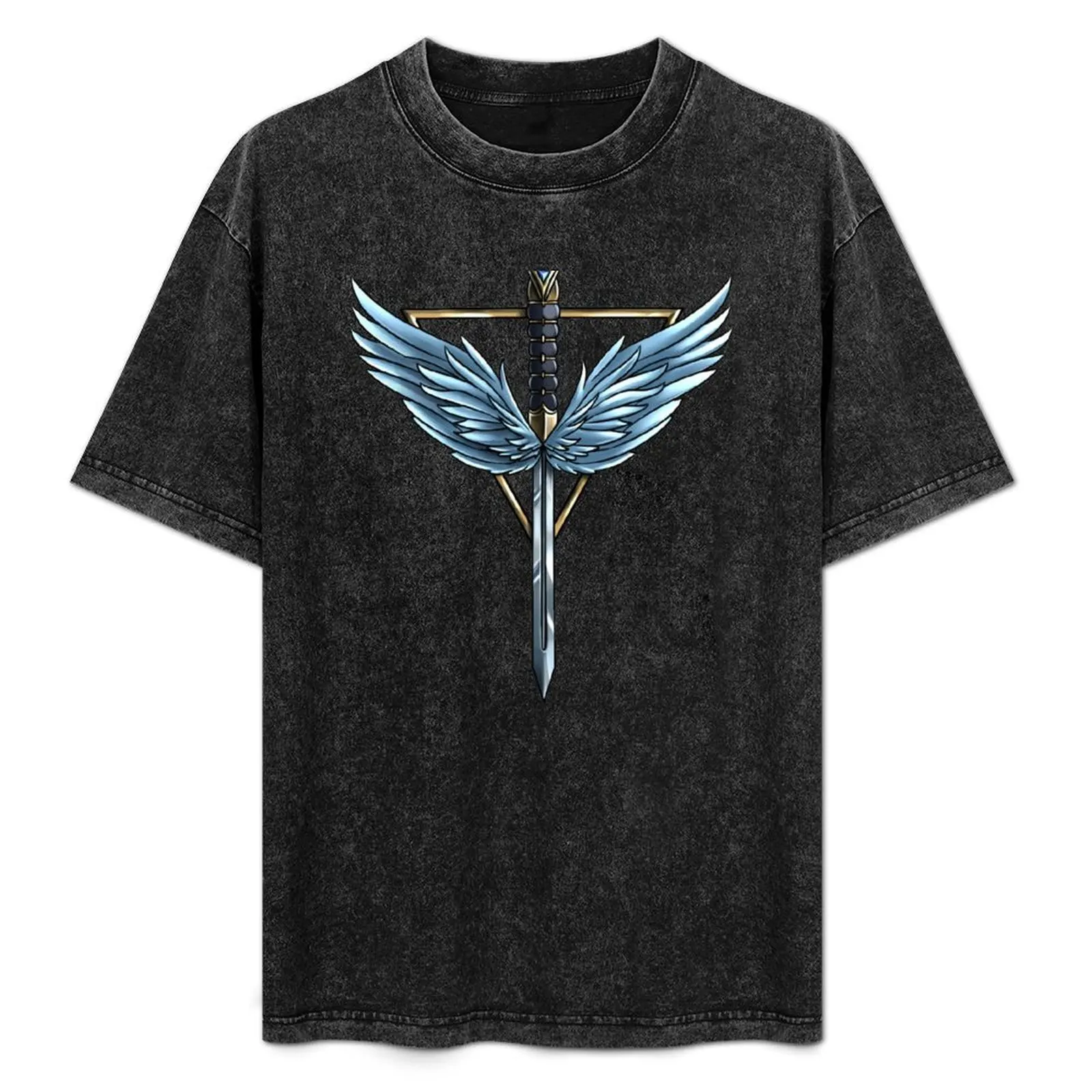 

Angel Shield T-Shirt Basic Plain Tee for Spring and Summer