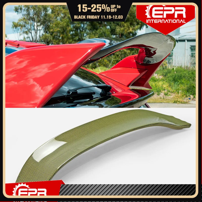 

For Civic FK8 2017+ VRSAR1 Style Yellow Kevlar Carbon Fiber Rear Wing Flap Glass Fiber Wing Blade Lip For Civic Type R FK8 5door