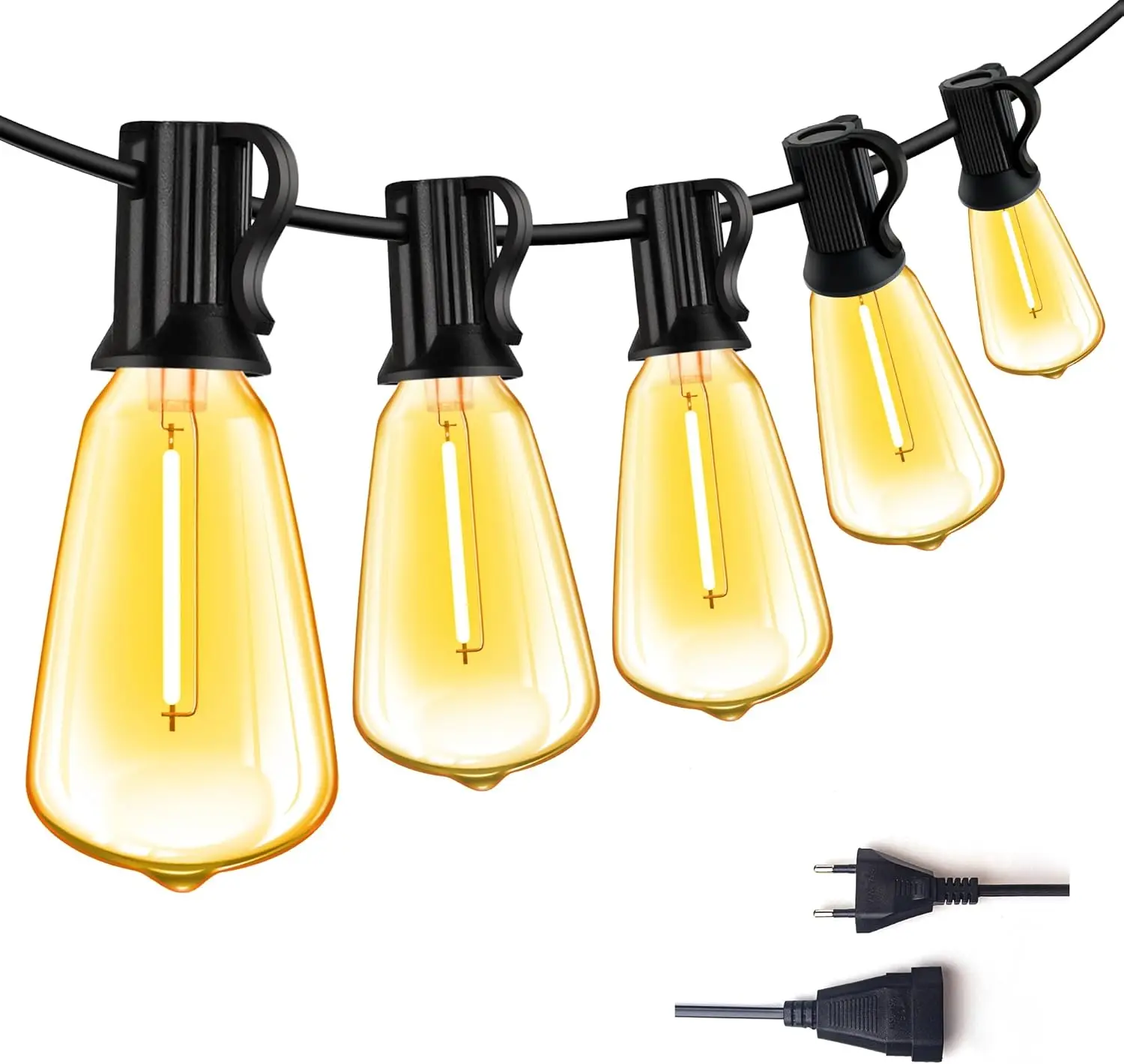 

ST38 LED Fairy Lights,Waterproof LED String Lights Shatterproof Energy Saving for Garden, Patio, Weddings, Party, Balconies