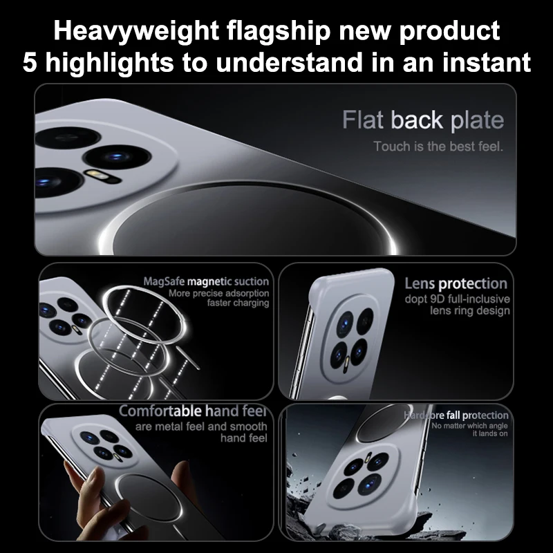 Case for Honor Magic 8 8Pro 7 6 Pro Magnetic Ultra Slim Frameless Gradient Color Wireless Charging Hard Thin Matte Phone Cover view 6