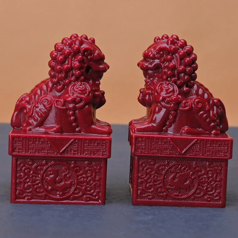 High-content purple gold sand Pixiu seal small ornament Ping An Home Feng Shui cinnabar divine beast engraving decorative handle