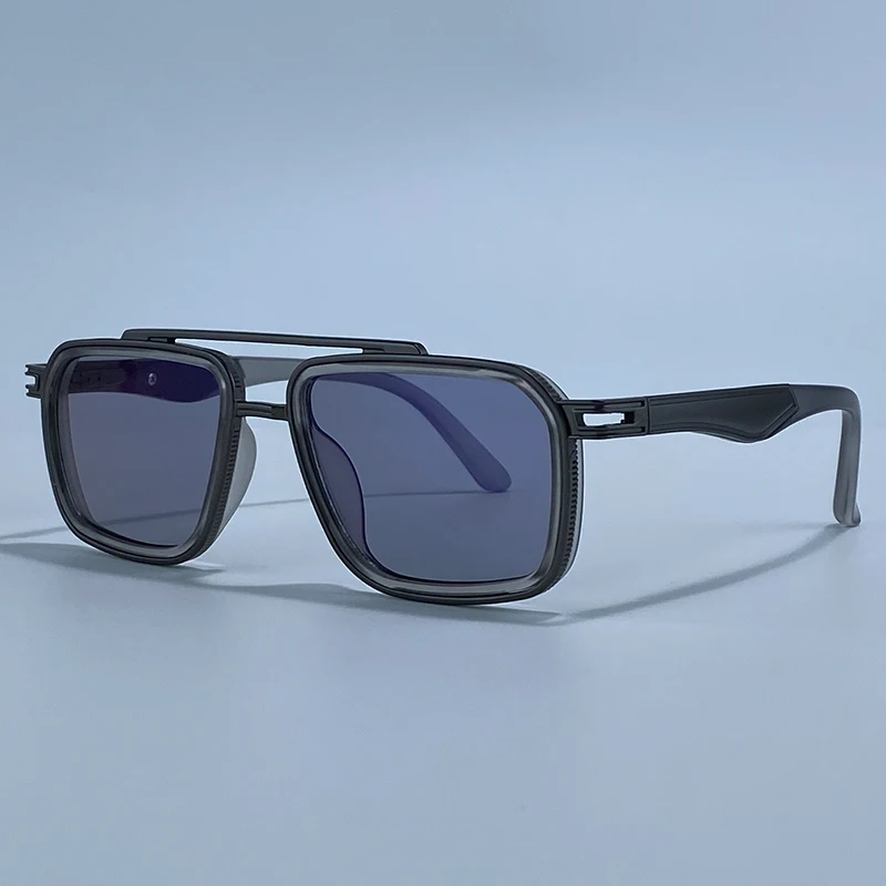Steampunk Vintage Quadratische Sonnenbrille für Herren 2026 Luxusmarke Doppelbalken-Sonnenbrille für Männer Punk Metallrahmen Brillen UV400 Schutz – Detail 10