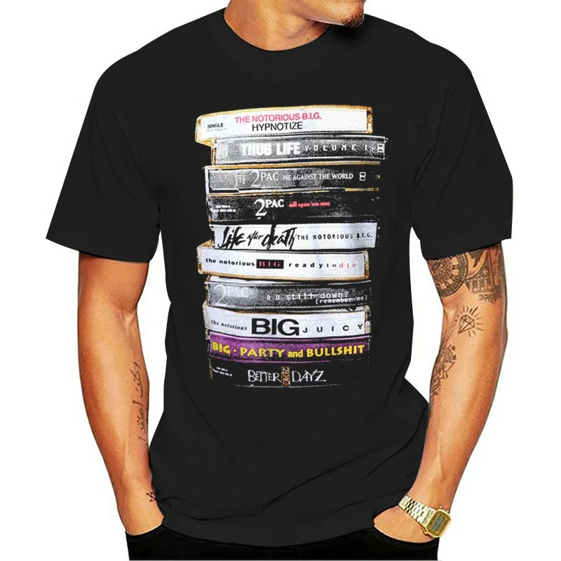 Biggie 2Pac Tapes Notorious BIG Tupac Legend black Men T-shirt