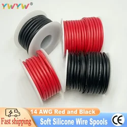 14awg silicone wire red black 14 gauge connecting spool stranded tin-copper wire flexible soft high temperature resistant 200 °C