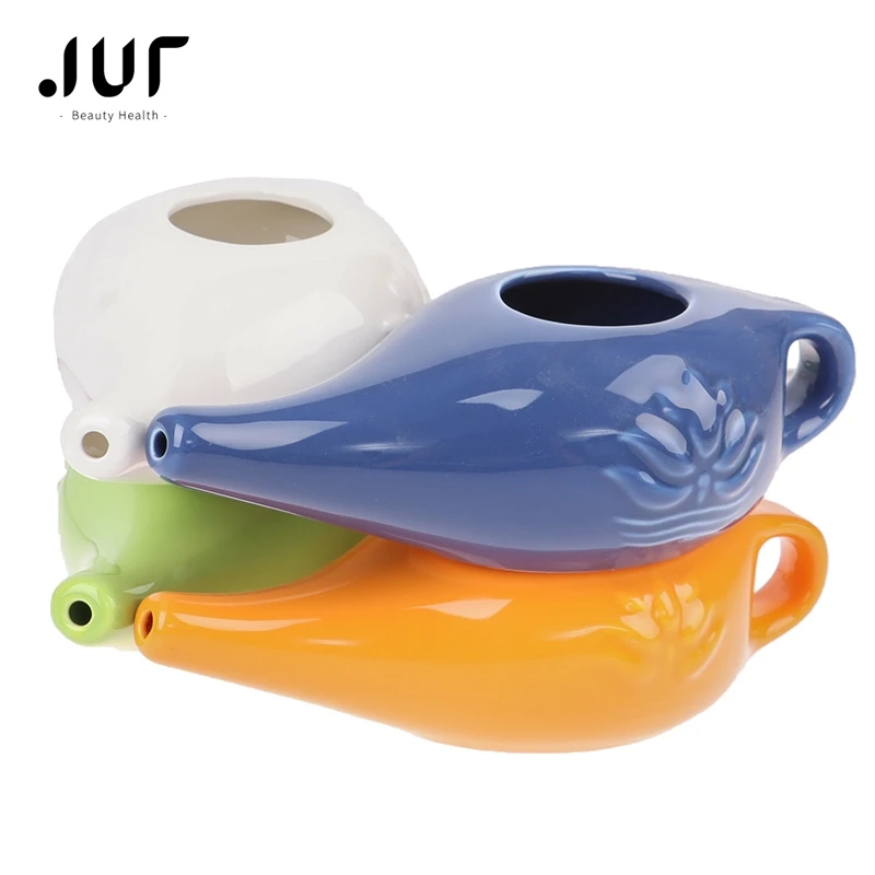 350ml/250ml Ceramic Neti Pot Nose Washing Kit Comfortable Spout Pot for Sinus Rhinitis Allergy Nasal Cleaner Washer Nose Protect