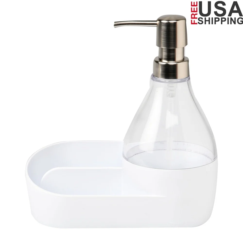 

3 упаковки, держатель для губки с насосом для мыла, дозатор со встроенной крышкой, 17,1 унции, органайзер для хранения жидкого мыла на столешнице