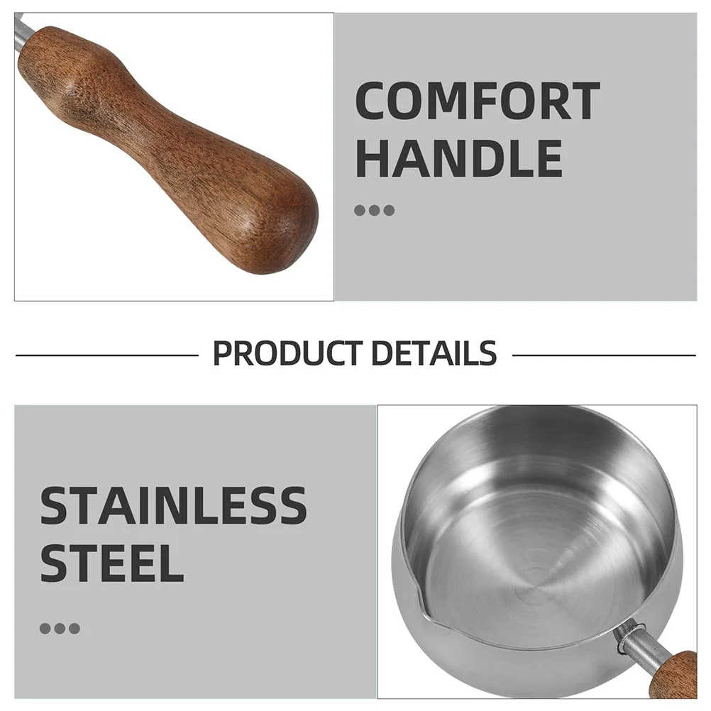 

Stainless Steel Coffee Syrup Pitcher Milk Jug Espresso Cup Small Sauce Holder Household Measuring Kettle for Barbecue