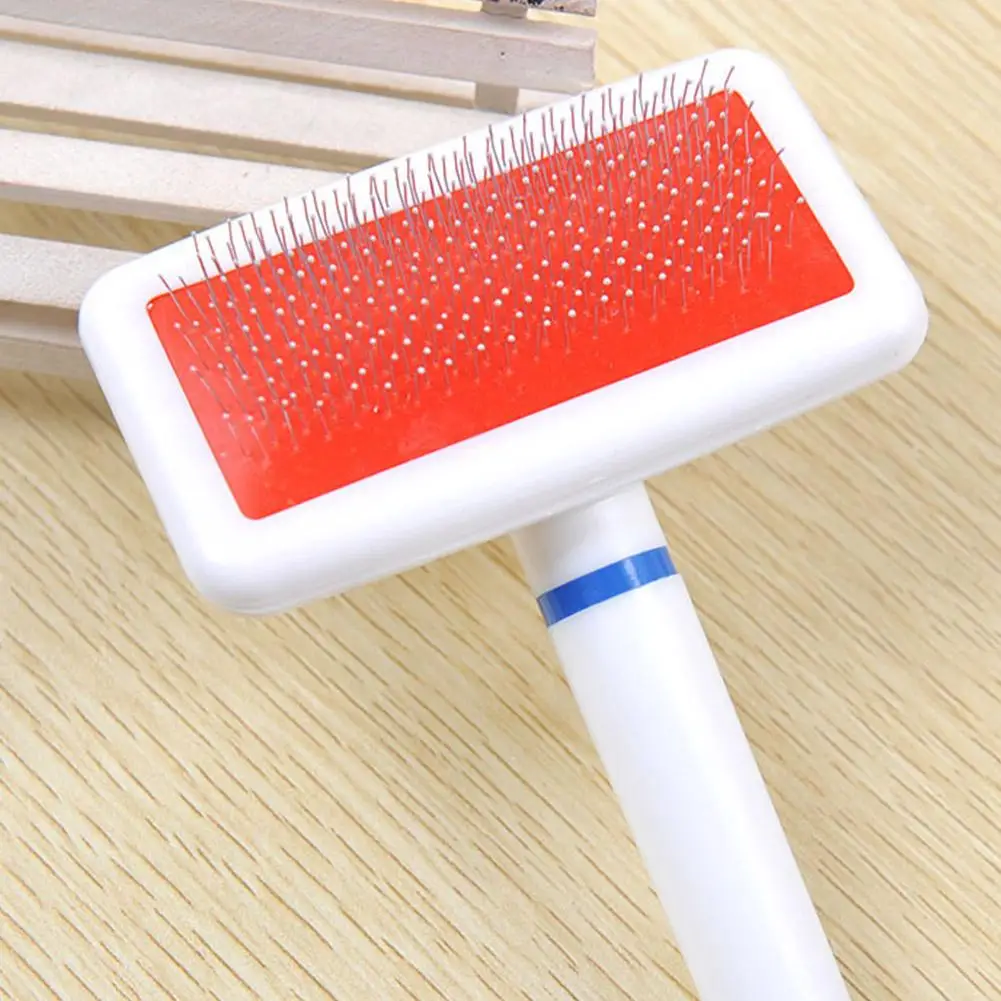 Dog Brush Stainless Steel Dogs Combs Massage Dog Grooming Cleaning Brush Remover Hair Comb Brush Soft Tools Pet Han V5u4