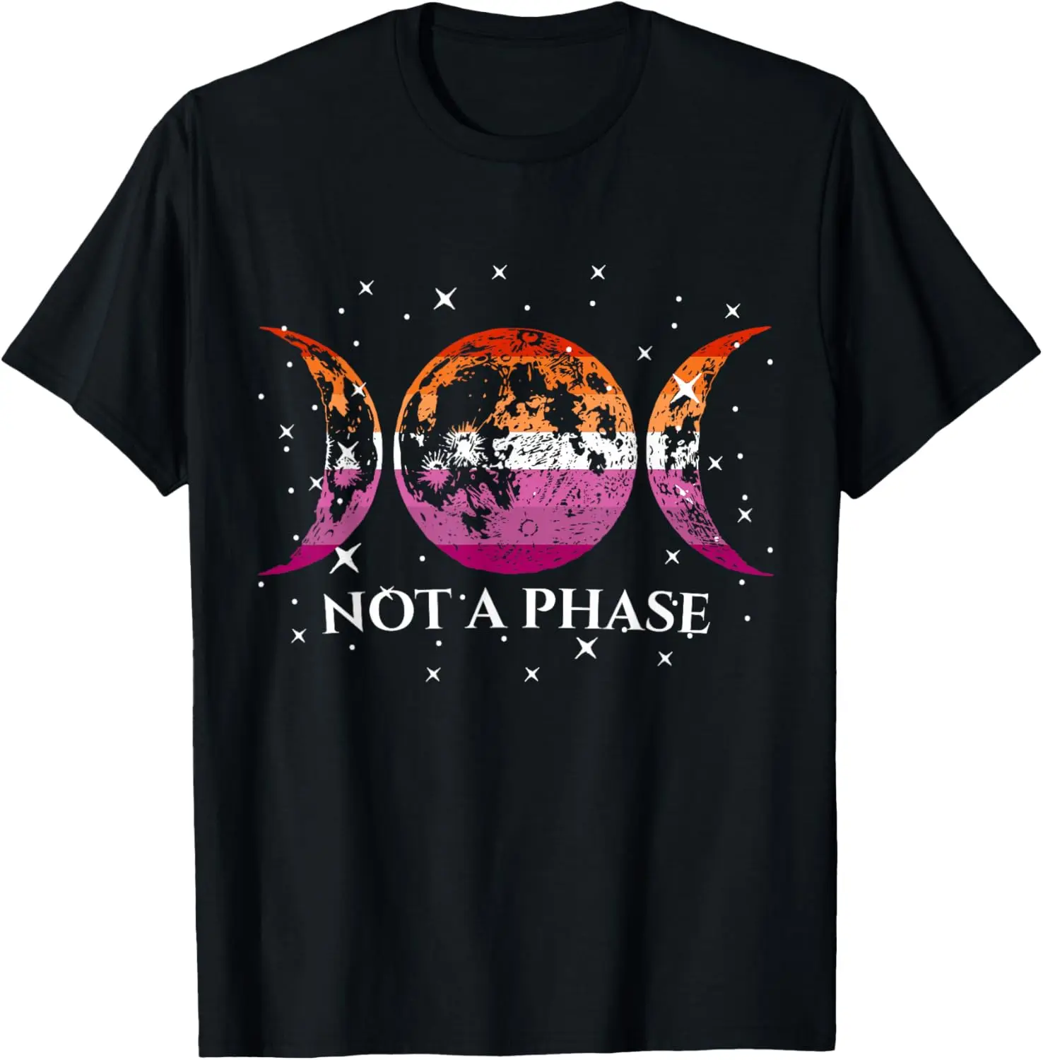 Funny Lesbian Pride Flag Not A Phase T-Shirt Personalized Clothing Short Sleeve Camisas Streetwear