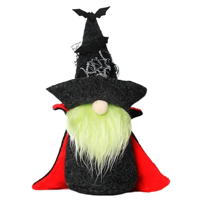 Halloween Gnomes Plush Swedish Tomte Vampire Doll With Bat Hat Collectible Figurines Stuffed Gnomes Soft Witch Decorations For