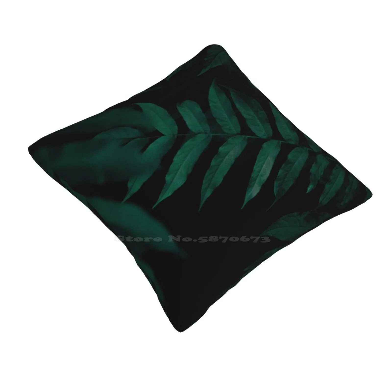 Dark Leaves Ii Pillow Cover Hug Pillowcase Nature Sheet Foliage Green Dark Plant Minimalism Minimalist Botany