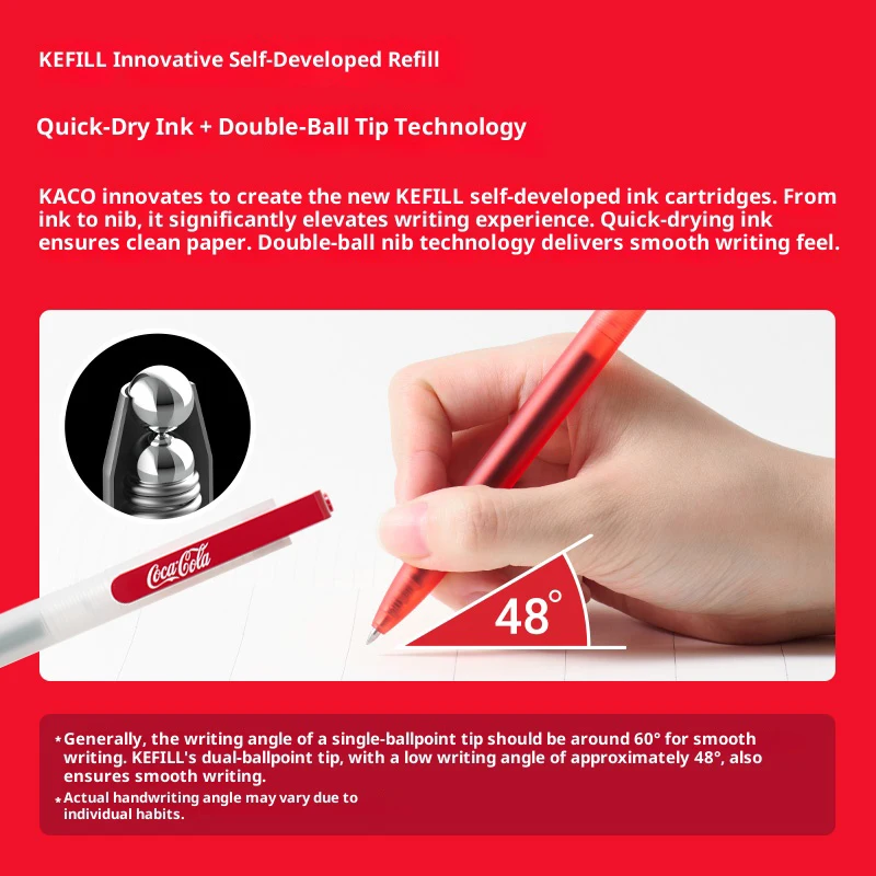 

Гелевая ручка KACO 0,5 мм DAILY Coca-Cola, официальная удобная ручка, 800 м, долговечная сверхгладкая чернильная выдвижная ручка, канцелярские принадлежности для ежедневного использования