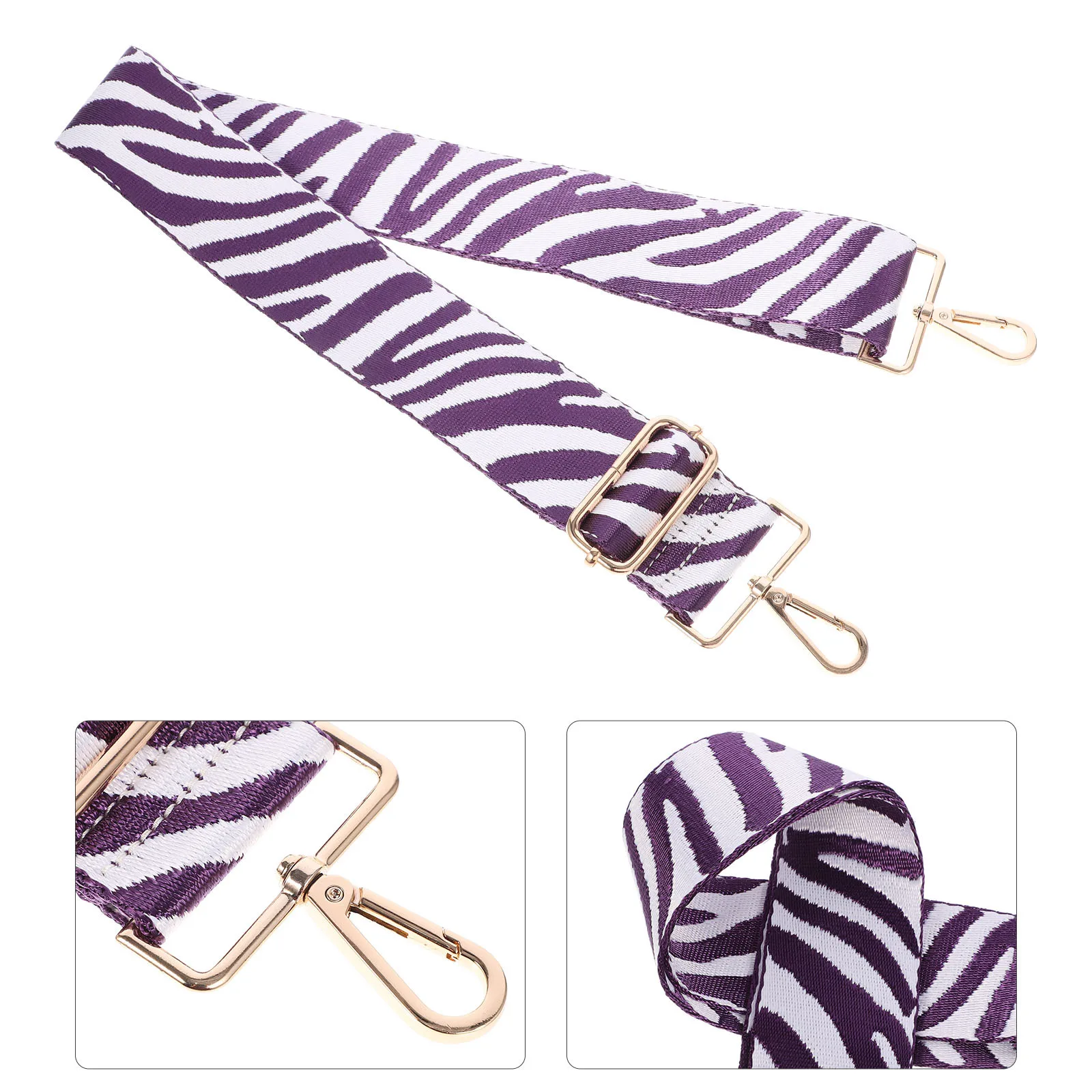 قطعة واحدة من حزام الكتف بطباعة حمار وحشي قابل للتعديل، حزام كروس من القماش القوي لحقيبة استبدال أنيقة وحزام الكتف #5