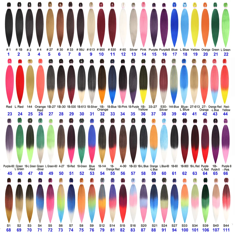 Extensiones de cabello para trenzas de 28 pulgadas, pre-estiradas, sintéticas, jumbo, multicolor: azul, amarillo, verde, rojo, rosa, estilo YAKI 5
