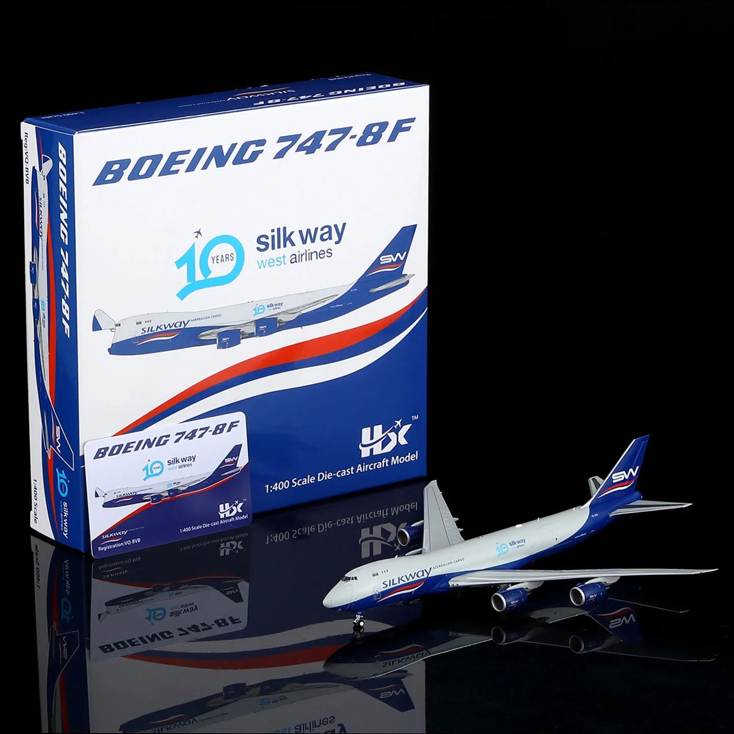 

B632501 Alloy Collectible Plane Gift HX Models 1:400 Silkway West Airlines Boeing B747-8F Diecast Aircraft Jet Model VQ-BVB