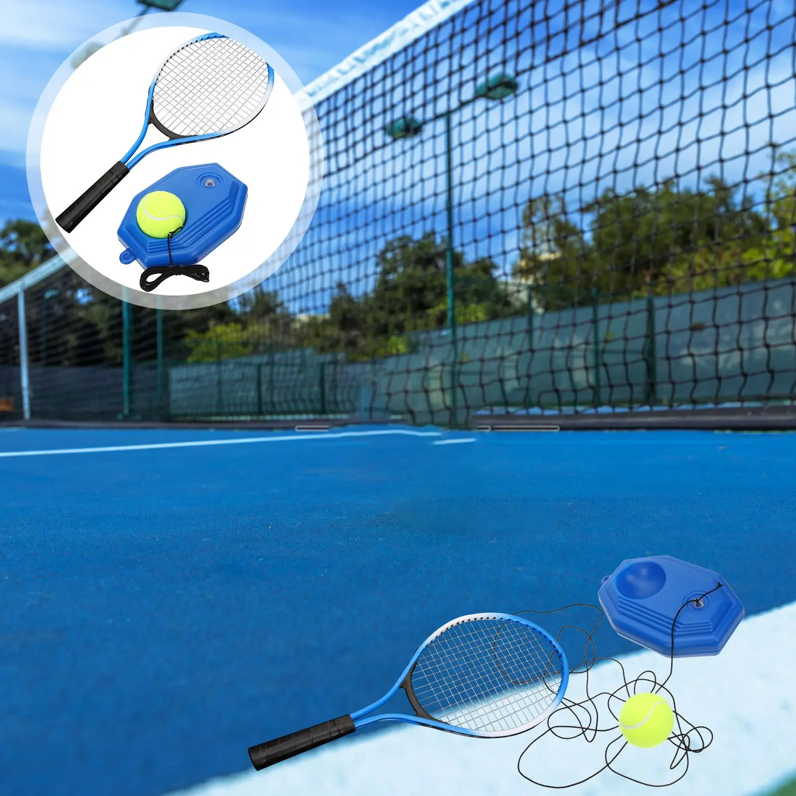 2024 NEW Tennis Trainer Rebound Ball with String Tennis Practice Rebounder Equipment Exerciser Badminton solo