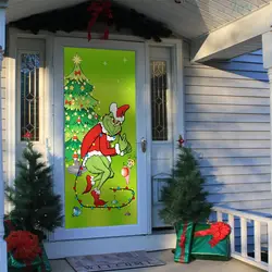 90 * 180cm  monster Thief Shaped Christmas Door Cover and Banner Decoration Christmas Party Decoration