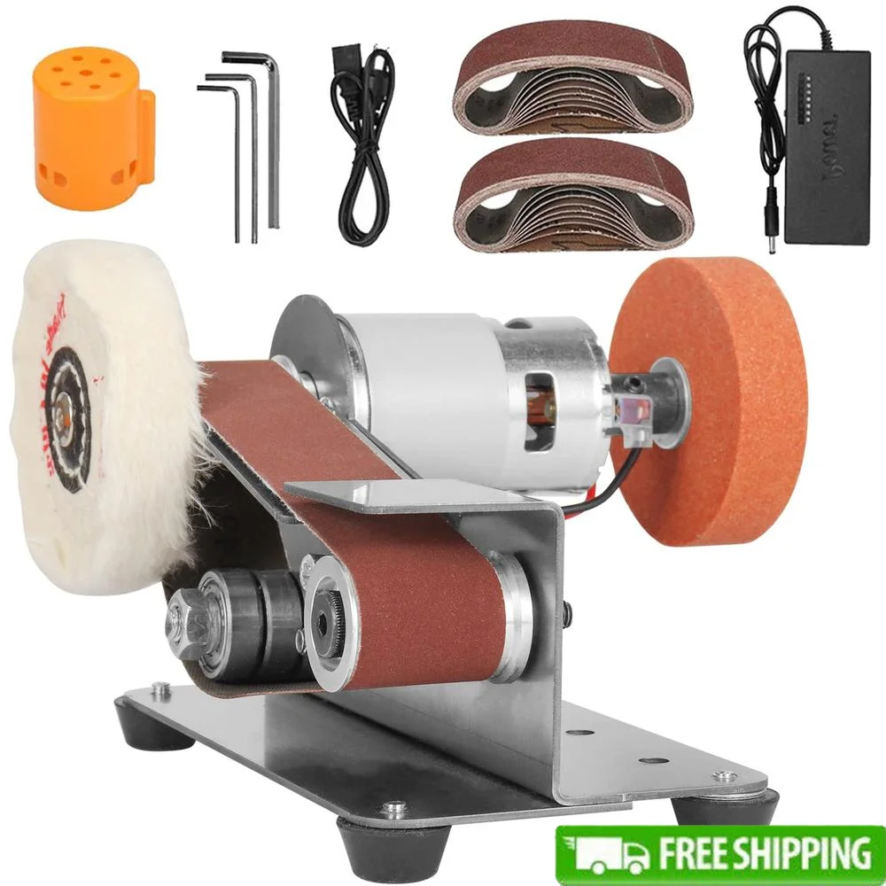 Mini 3-in-1 elektrische bandschuurmachine Grinder Messenslijper Polijstmachine Machine 7 Speed Metal Polijsten