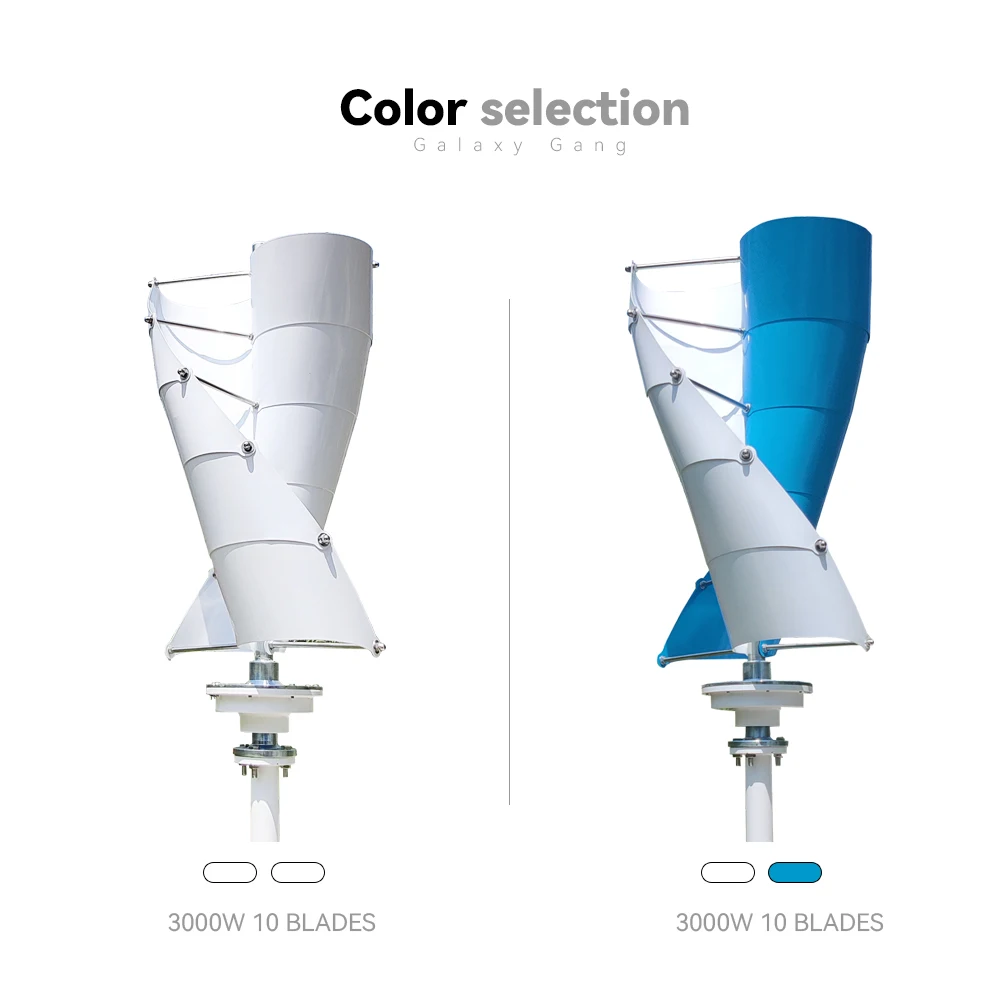 Imagem -03 - Gerador de Turbina Eólica Vertical 3000w sem Impostos da ue 24v 12v Moinhos de Vento com Controlador Híbrido Mppt para Uso Doméstico e Agrícola