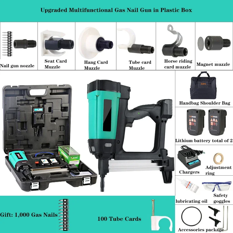 

WSQ-01 Rechargeable Multi-purpose Gas Nail Gun Hydroelectric Woodworking Steel Nail Gun Concrete Ceiling Frame Trunk