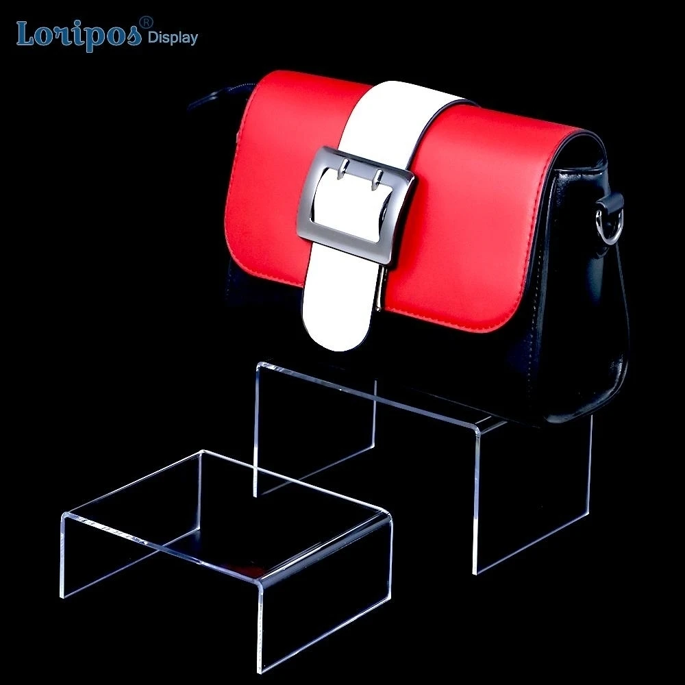 3pcs/lot Clear Acrylic Shoe Display Rack Holder Wallet Rack Jewelry Display Stand U Acrylic Stand Display Shelf Handbag Holder