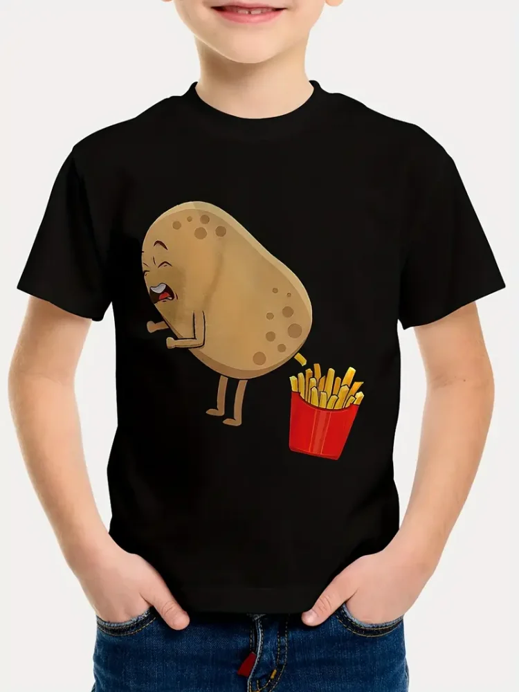 

Summer Children's Clothing Boys Shirts Cool Funny T-Shirt Child Girl Streetwear Round Neck Girl Top Tees Cute Casual Boy Clothes