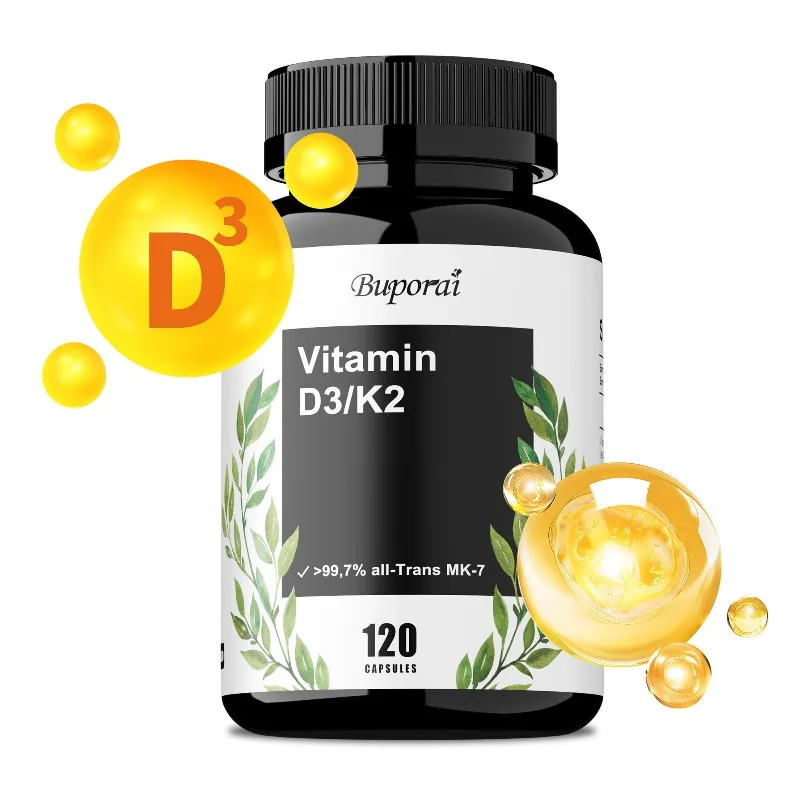 Vitamin D3 K2 Supplement - Nutrient Absorption, Relieve Joint Pain, Supports Bone and Heart Health,Improve Mood, Boosts Immunity