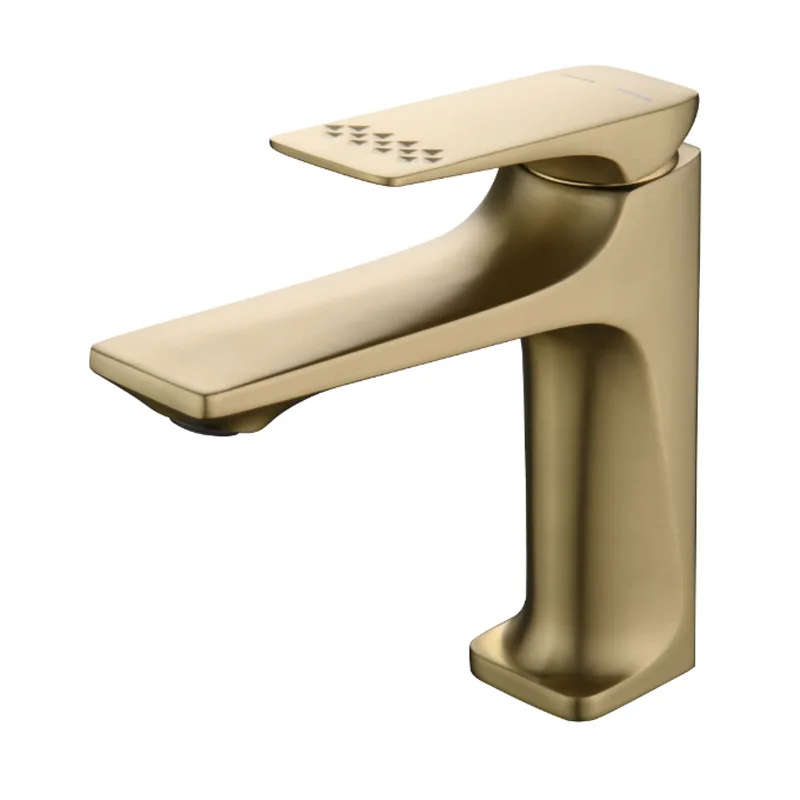 

Black gun gray brushed gold chrome hot and cold basin faucet, washbasin countertop faucet