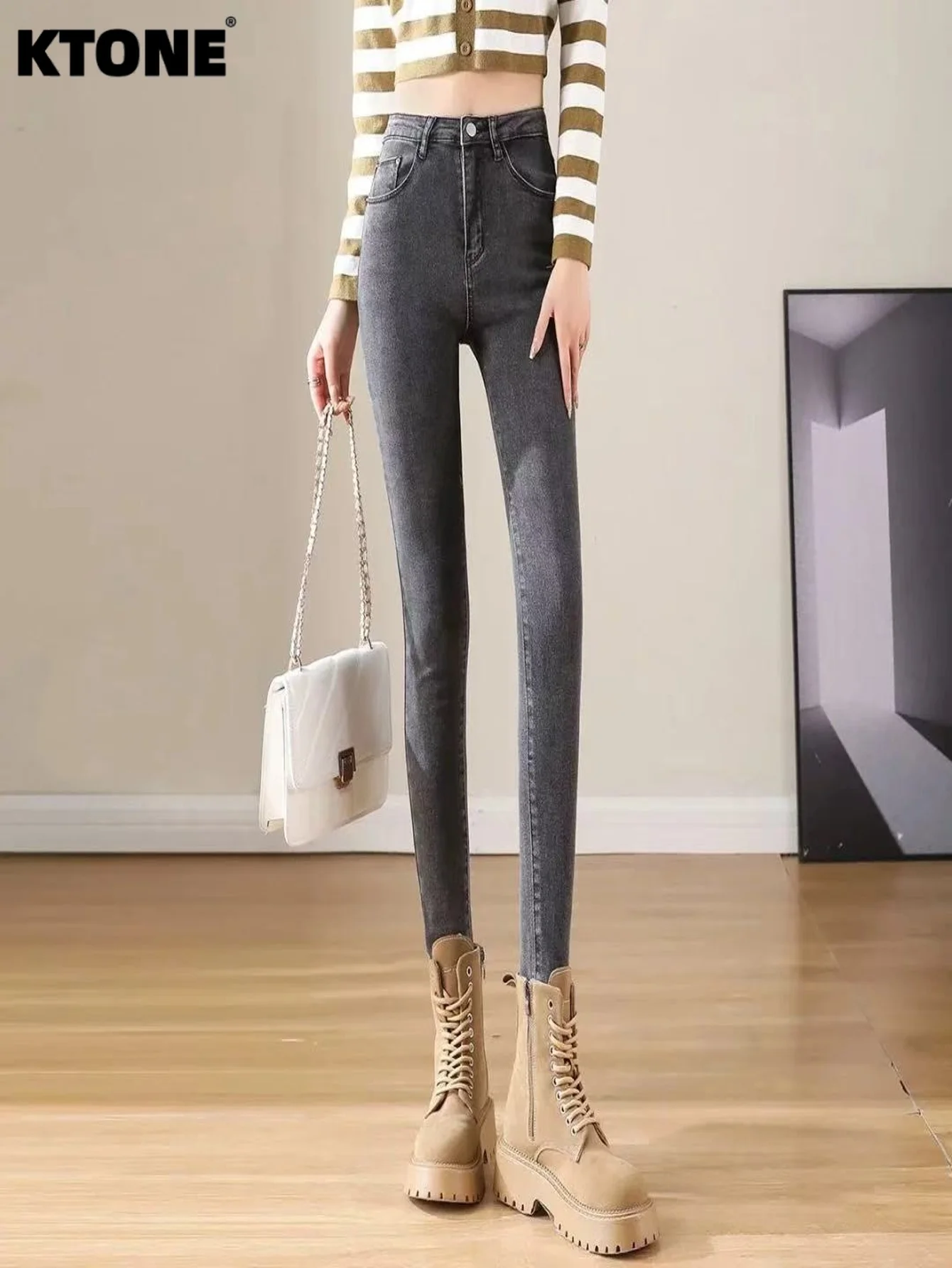 

Мужские джинсы Harajuku, серые, узкие, из денима, в стиле стритвир, оригинальные, без аксессуаров и ремней.