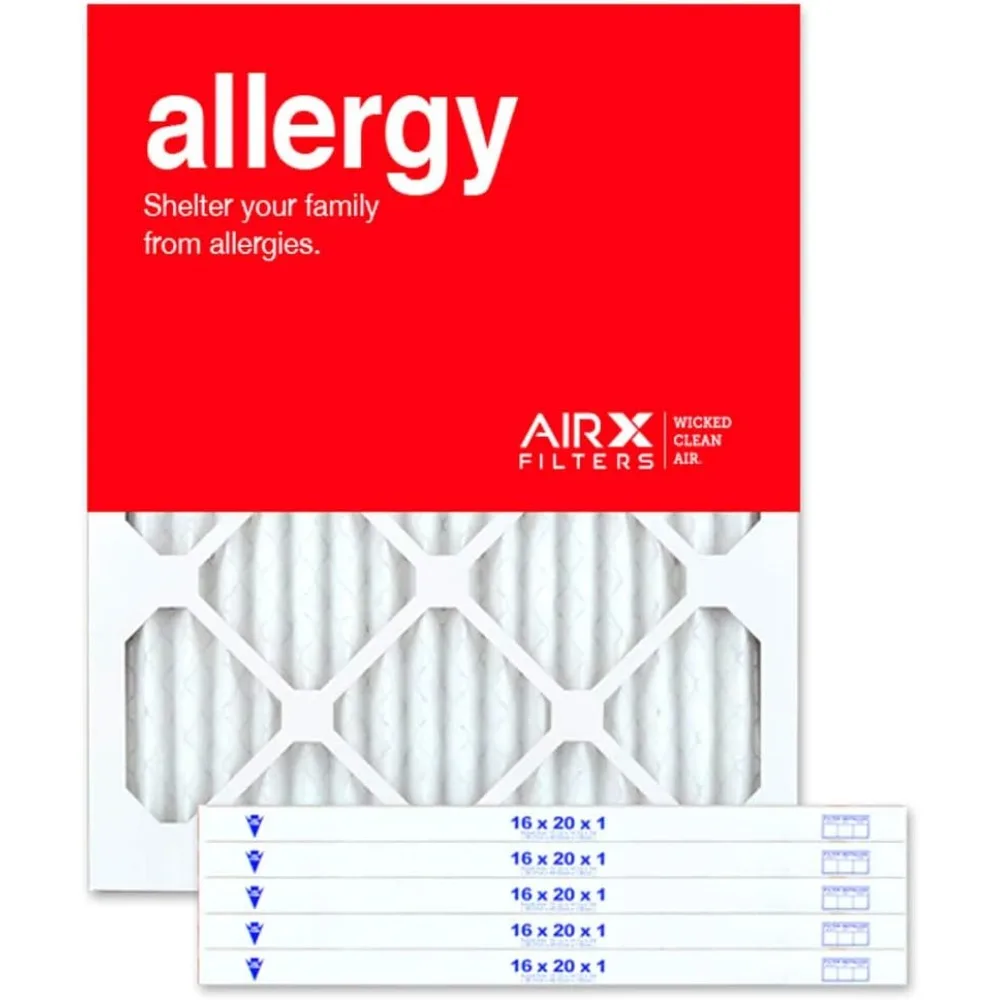 

ALLERGY 16x20x1 MERV 11 Плиссированный воздушный фильтр — Сделано в США — Коробка из 6 шт.