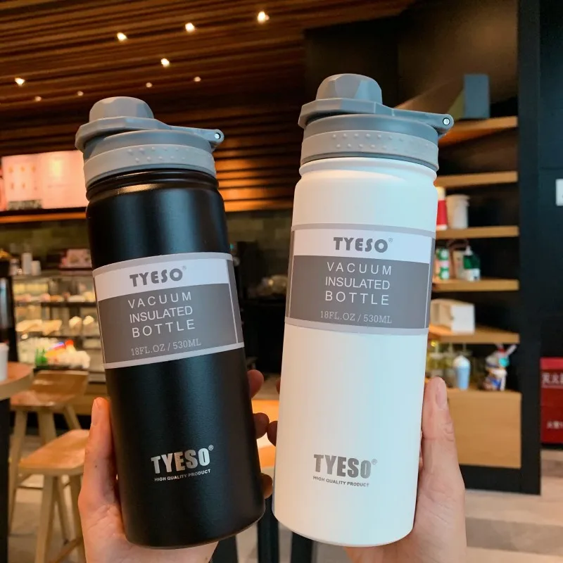 530/750ML Tyeso Thermal Water Bottle Stainless Steel Coffee Thermal Mug Vacuum Flask Insulated Sport Travel Thermos Cup Kettle