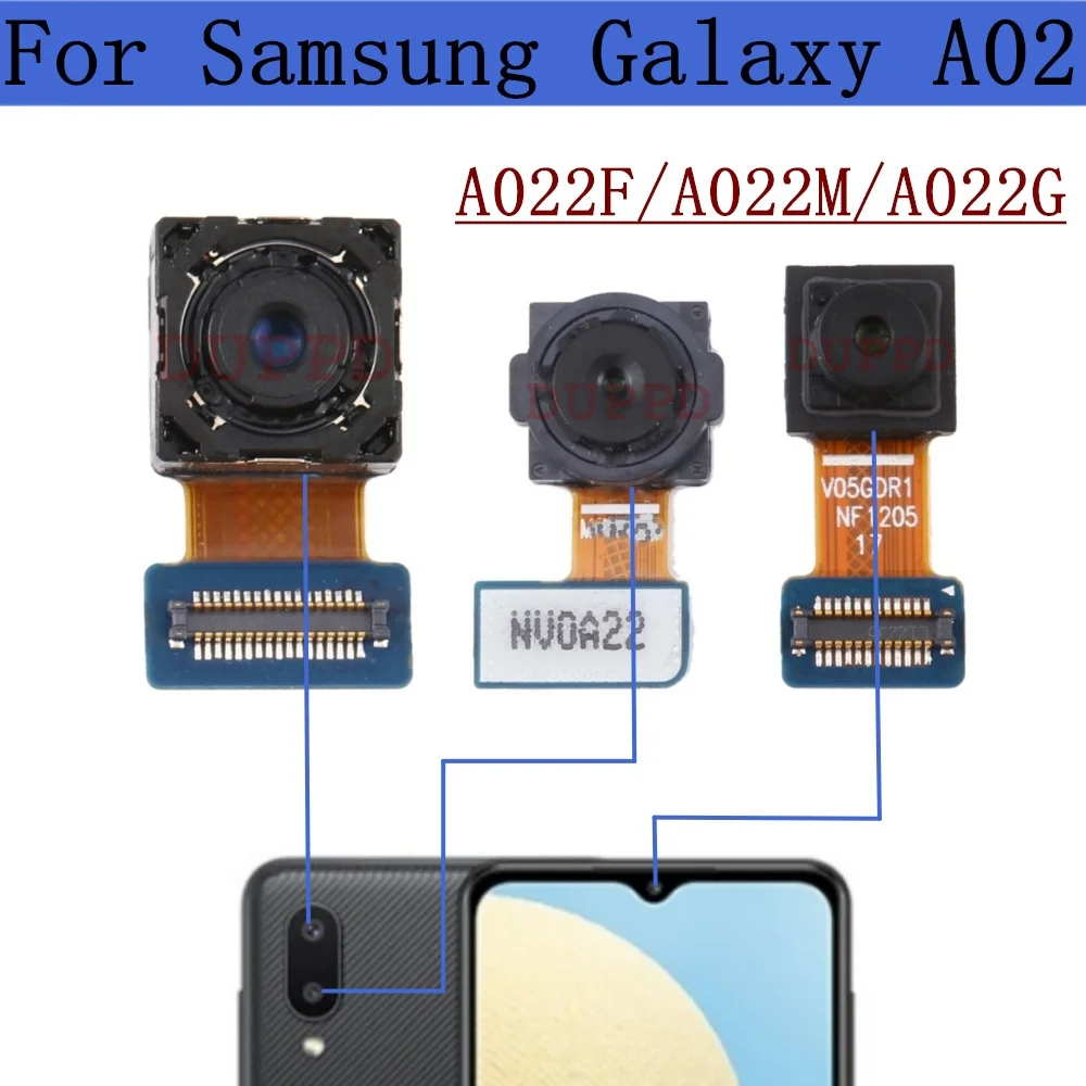 

Rear Front Camera For Samsung Galaxy A02 SM-A022F A022M A022M Original Wide Macro Back Main Camera Module Flex Cable Spare Parts