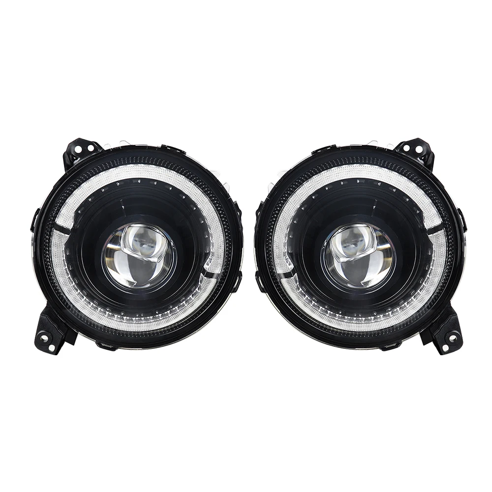Car Accessories Set RGB 9 Inch Led Headlight With Fog Lights for Jeep JL 2018-2023