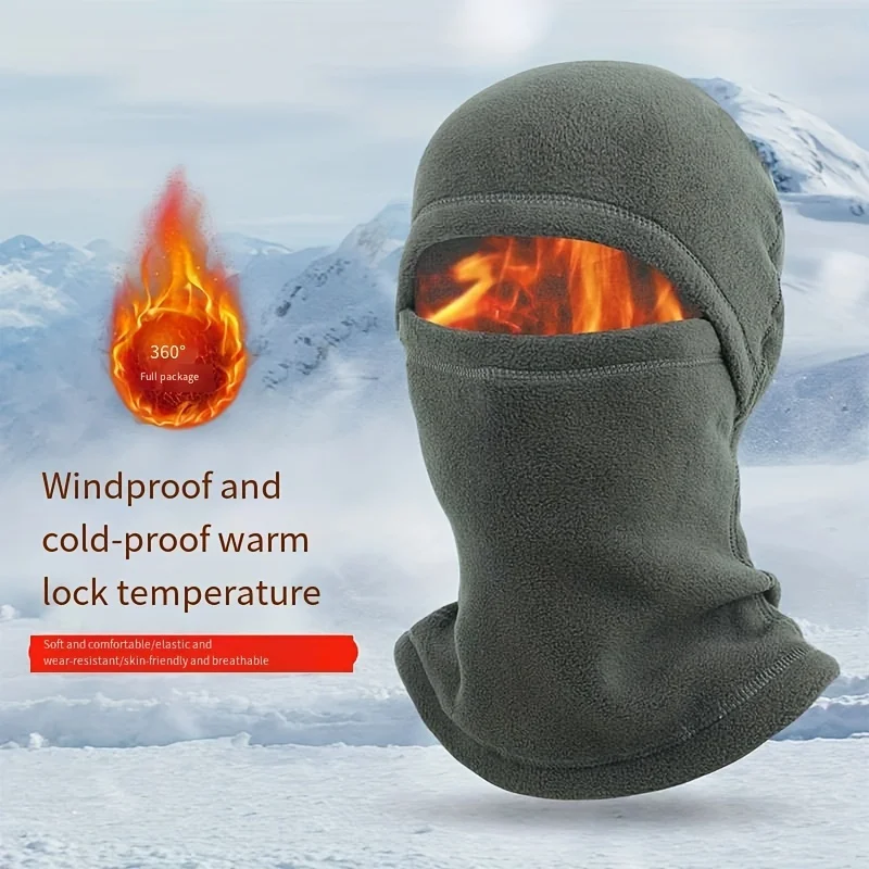 1pc Unisex's Balaclava Hat with Ear Warmer Solid Color Knitting Beanie Hat Breathable Face Mask For Outdoor Sports